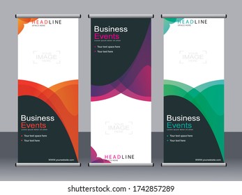 Business banner roll up set,standee banner template,Modern banner.