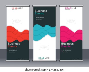 Business banner roll up set,standee banner template,Modern banner.