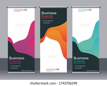 Business banner roll up set,standee banner template,Modern banner.