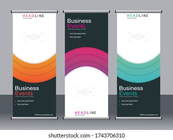 Business banner roll up set,standee banner template,Modern banner.