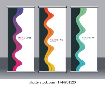 Business banner roll up set,standee banner template,Modern banner.