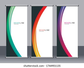 Business banner roll up set,standee banner template,Modern banner.