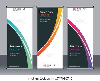 Business banner roll up set,standee banner template,Modern banner.