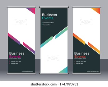 Business banner roll up set,standee banner template,Modern banner.