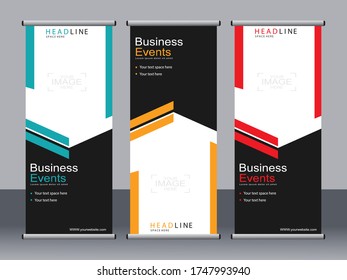 Business banner roll up set,standee banner template,Modern banner.