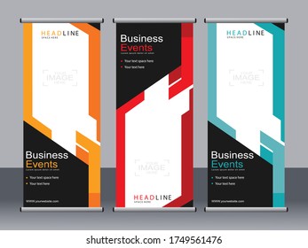 Business banner roll up set,standee banner template,Modern banner.
