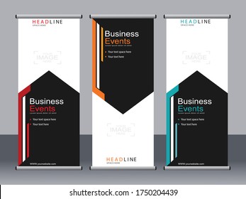 Business banner roll up set,standee banner template,Modern banner.