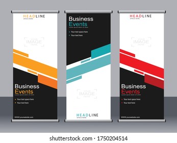 Business banner roll up set,standee banner template,Modern banner.