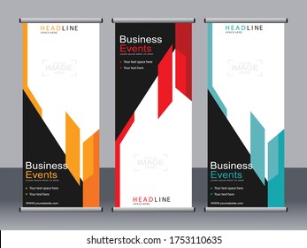 Business banner roll up set,standee banner template,Modern banner.