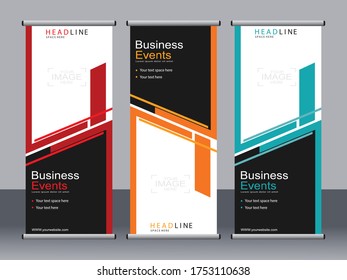 Business banner roll up set,standee banner template,Modern banner.