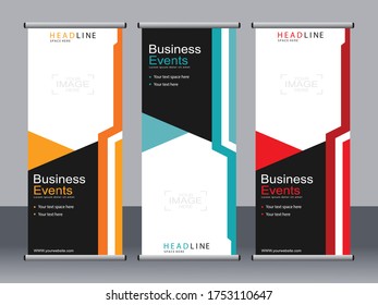 Business banner roll up set,standee banner template,Modern banner.