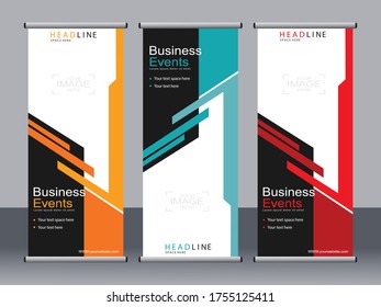 Business banner roll up set,standee banner template,Modern banner.