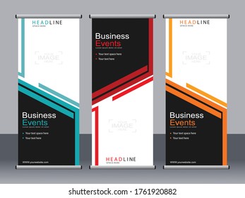 Business banner roll up set,standee banner template,Modern banner.