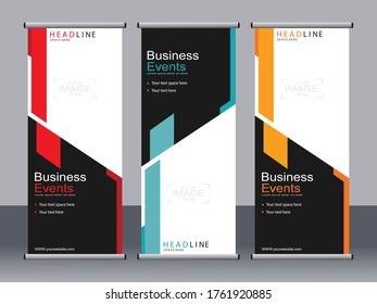 Business banner roll up set,standee banner template,Modern banner.