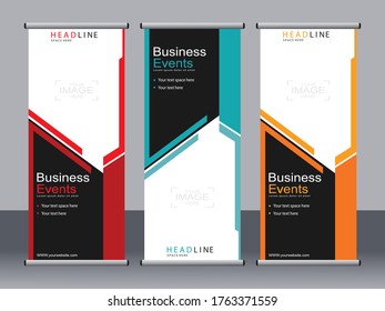 Business banner roll up set,standee banner template,Modern banner.