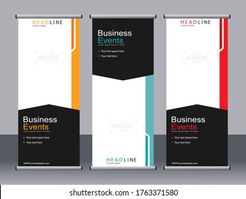 Business banner roll up set,standee banner template,Modern banner.