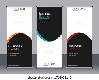 Business banner roll up set,standee banner template,Modern banner.