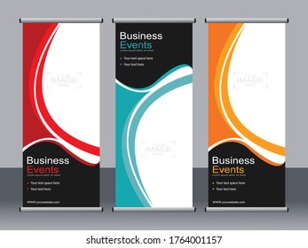 Business banner roll up set,standee banner template,Modern banner.