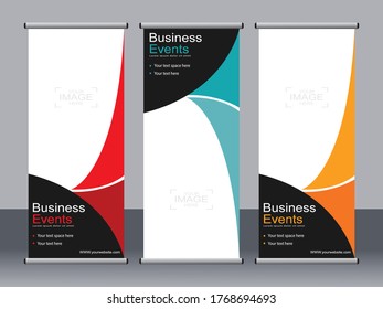 Business banner roll up set,standee banner template,Modern banner.