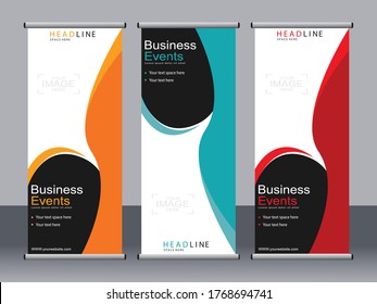Business banner roll up set,standee banner template,Modern banner.