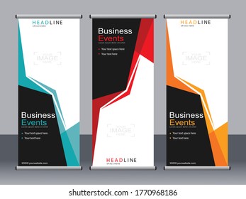 Business banner roll up set,standee banner template,Modern banner.