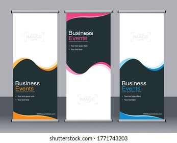 Business banner roll up set,standee banner template,Modern banner.