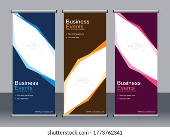 Business banner roll up set,standee banner template,Modern banner.