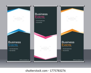 Business banner roll up set,standee banner template,Modern banner.
