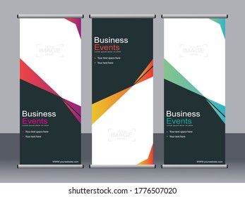 Business banner roll up set,standee banner template,Modern banner.