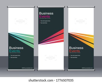 Business banner roll up set,standee banner template,Modern banner.