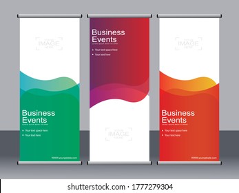 Business banner roll up set,standee banner template,Modern banner.