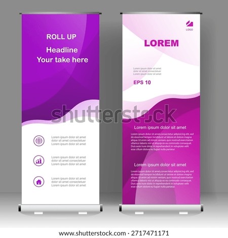 Business banner Roll up vertical template design, for brochure, business, flyer, infographics. modern x-banner and flag-banner advertising. vector illustration