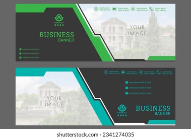 Business banner. A set of colored horizontal templates with space for a photo, illustration or corporate image. Layout of a modern catalog cover, brochure, project or creative idea