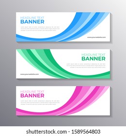 Business banner set template layout design, cool geometric business background, Applicable for Banners, Header, Footer, Advertising