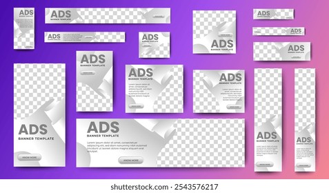 Business Banner Set for web display ads template. vector