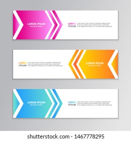Business Banner Template, Abstract Shape Layout Background Gradient Design, web header or footer vector