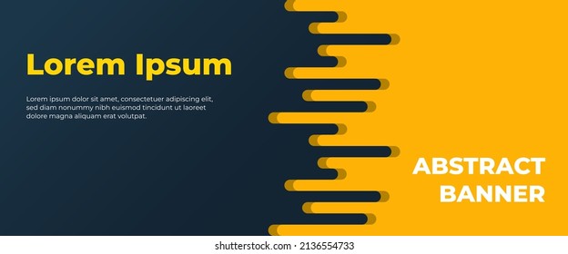 Business banner template with abstract yellow shape
