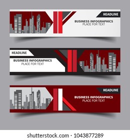 Business Banner Template Background with red colors