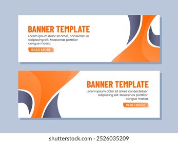 Business banner template design with orange shape