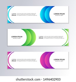 Business Banner Template, Gradient Color, Modern Layout, web header, footer, advertising vector design