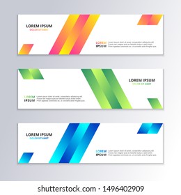 Business Banner Template, Gradient Color, Modern Layout, web header, footer, advertising vector design