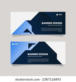 Business banner template with image. - Vector.