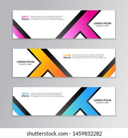 Business Banner Template, Layout Background Design, Corporate Geometric web header or footer in gradient color Vector