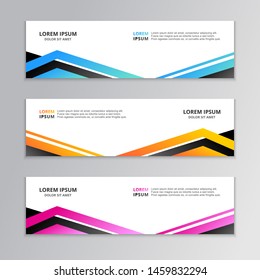 Business Banner Template, Layout Background Design, Corporate Geometric web header or footer in gradient color Vector