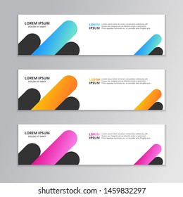 Business Banner Template, Layout Background Design, Corporate Geometric web header or footer in gradient color Vector