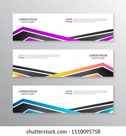 Business Banner Template, Layout Background Design, Corporate Geometric web header or footer in gradient color Vector