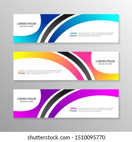 Business Banner Template, Layout Background Design, Corporate Geometric circular web header or footer in gradient color Vector