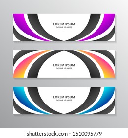 Business Banner Template, Layout Background Design, Corporate Geometric circular web header or footer in gradient color Vector