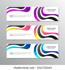 Business Banner Template, Layout Background Modern Design, Corporate Geometric web header or footer in gradient color Vector