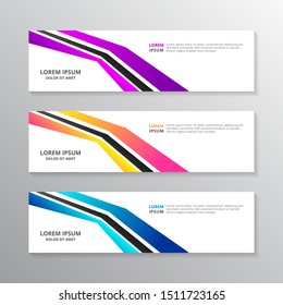 Business Banner Template, Layout Background Modern Design, Corporate Geometric web header or footer in gradient color Vector